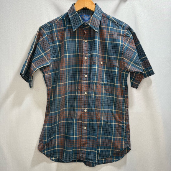 Vintage Pen West by Pendleton Plaid Short Sleeve Shirt Men’s M - Picture 1 of 5